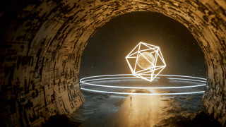Light painting geometrical tunnel music - octane renderer free wallpaper for desktop