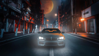 City night car headlight matte - dark night free wallpaper