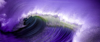 Purple wave green crest cityscape - david lachapelle free wallpaper