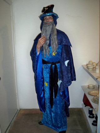 Man blue costume hat long - fantasy style free wallpaper