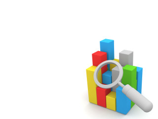 Magnifying glass colorful block structure - isometric free wallpaper