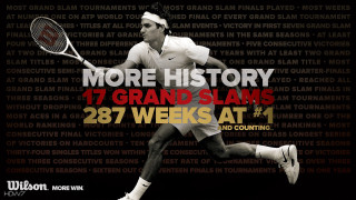 Man running tennis racket poster - constant free wallpaper