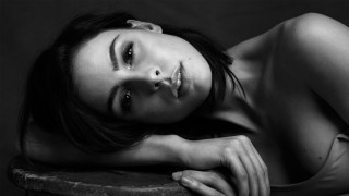 Woman laying table head hand - dave melvin free wallpaper