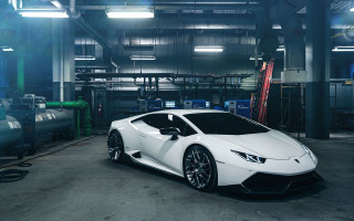 White sports car garage pipes - a garage free wallpaper