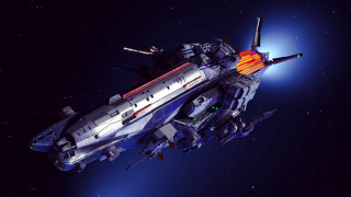 Futuristic space ship star rocket - the side of the ship free wallpaper