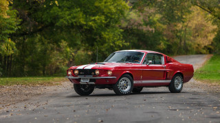 Red car parked woods trees - don eddy free wallpaper