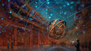 Group people wireball building night - donato giancola free wallpaper