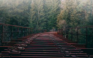 Train track fence constructivism tilt - a train track free wallpaper for desktop