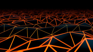 Black background orange lines generative - octane renderer free wallpaper for desktop