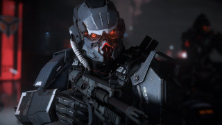 Robot gun helmet redlights damaged - unreal engine 4k free wallpaper