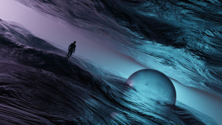 Man wave beach planet sand - cinema 4 d free wallpaper