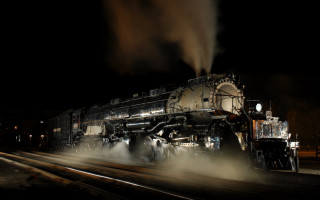 Train night smoke tracks person - the track free wallpaper