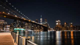 Bridge river cityscape night lights - the bridge free wallpaper for desktop