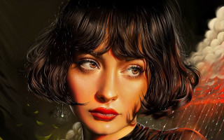 Woman red lipstick black dress 9 - a red lipstick free wallpaper