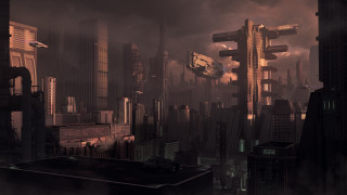 Futuristic city clock night afrofuturism - a futuristic city free wallpaper