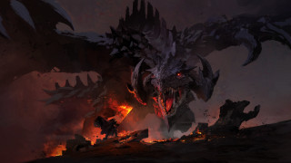Demonic dragon red eyes rocky - a huge head free wallpaper for desktop