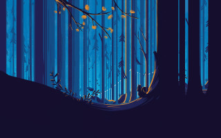 Tree light bird forest night - forest free wallpaper for desktop