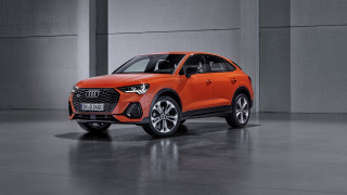 Orange audi suv 3d render - concrete free wallpaper