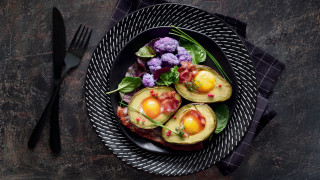 Plate eggs vegetables fork knife - it next free wallpaper
