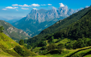 Mountain range valley trees lake 2 - carlos trillo name free wallpaper