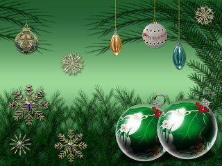 Green christmas ornaments bamboo forest - ornamental free wallpaper