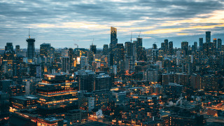 City skyline night lights clouds - cityscape free wallpaper