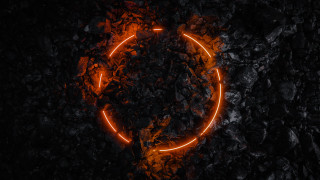 Fire circle night sky embers - orange light free wallpaper