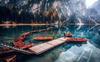 Lake mountains dock portrait nature - a dock next free wallpaper for desktop