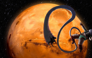 Climbing giant orange planet snake - don bluth free wallpaper
