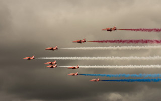 Jets smoke trails clouds fighter - dave allsop free wallpaper