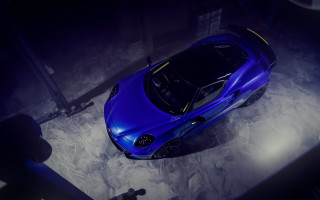 Blue sports car garage black 3 - a black roof free wallpaper