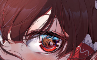 Eye red background flag photorealism - flag free wallpaper