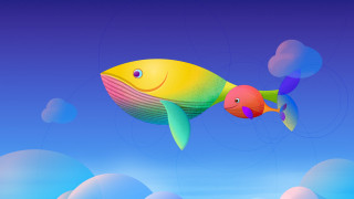 Fish colorful tail yellow body - chiho aoshima free wallpaper for desktop