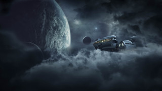 Space station clouds planet earth - a planet in the background free wallpaper