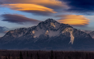 Mountain range cloudy sky sunset - a cloud free wallpaper for desktop