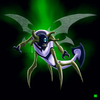 Cartoon eldritch character green background - epsylon point free wallpaper for tablet
