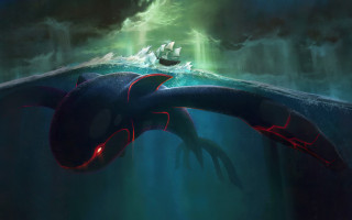 Large fish ocean boat fantasy - brom free wallpaper for desktop