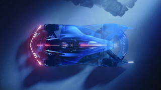 Futuristic red light aircraft blue - a futuristic vehicle free wallpaper