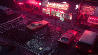 City street neon lights cars - neon free wallpaper for desktop