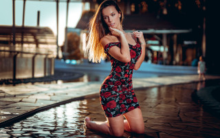 Rain dress portrait 3d blurry - a woman in a dress free wallpaper for desktop