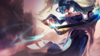 Fantasy woman blue dress sword - a blue dress holding free wallpaper