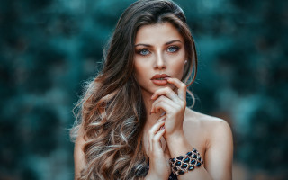 Long hair ring green blue - long hair and a ring free wallpaper