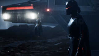 Man train night red light - unreal engine 4k free wallpaper