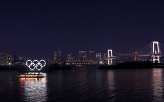 Boat bridge city night olympic - olympic free wallpaper