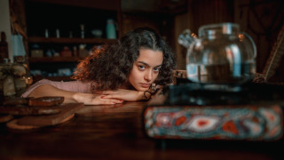 Elina karimova tea portrait cinematic - free vintage wallpaper
