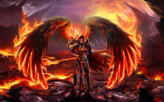 Demonic demon flamey wings fire - a demonic demon free wallpaper