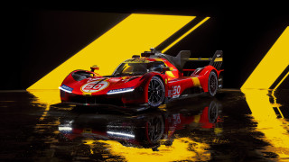 Red racecar number front wet - yellow stripe free wallpaper