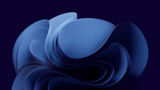 Blue abstract curved dark background - a blue circle free wallpaper for desktop