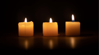 Three lit candles dark orphism - bracha l. ettinger free wallpaper