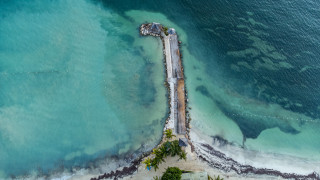 Beach pier boat dock tiltshift - a boat dock free wallpaper